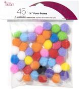 Multi-Colored  - Pom-Poms .75" Inch 45/Pkg