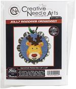 Jolly Reindeer Tart Tin (18 Count) - Colonial Needle Counted Cross Stitch Kit 2.25"X2.25"