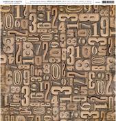 Numbers - American Crafts Patterned Single-Sided Cardstock 12"X12"