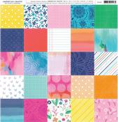 Patchwork - American Crafts Patterned Single-Sided Cardstock 12"X12"