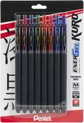 Assorted Colors - Pentel EnerGel Kuro Liquid Gel Pen .7mm 8/Pkg