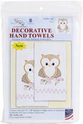 Owl on Branch - Jack Dempsey Stamped Decorative Hand Towel Pair 17"X28"