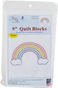 Rainbow - Jack Dempsey Stamped White Quilt Blocks 9"X9" 12/Pkg