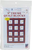 Trucks for all Seasons - Jack Dempsey Themed Stamped White Quilt Blocks 9"X9" 12/Pkg