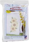 Golden Sunflowers - Jack Dempsey Stamped Pillowcases W/White Lace Edge 2/Pkg