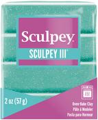 Turquoise Glitter - Sculpey III Oven-Bake Clay 2oz