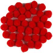 Red - Touch Of Nature 1" Pom-Poms 40/Pkg