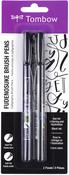 Black Fudenosuke Brush Pens 2 Pack - Tombow