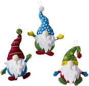 Christmas Gnomes - Bucilla Felt Ornaments Applique Kit Set Of 6
