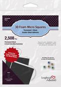 Permanent, Black, .12"X.12" - Scrapbook Adhesives 3D Foam Micro Squares 2508/Pkg