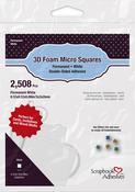Permanent, White, .12"X.12" - Scrapbook Adhesives 3D Foam Micro Squares 2508/Pkg