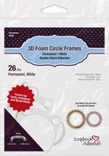 Permanent, White, .08" - Scrapbook Adhesives 3D Foam Circle Frames 26/Pkg