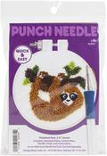 Sloth - Design Works Punch Needle Kit 3.5" Round