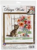 Curious Kitty (14 Count) - Design Works Counted Cross Stitch Kit 12"X12"