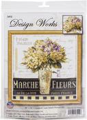 Marche De Fleurs (14 Count) - Design Works Counted Cross Stitch Kit 16"X16"
