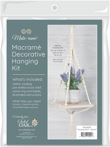 Solid Oak > Hanging Shelf - Square - Solid Oak Macrame Hanging Kit: A  Cherry On Top