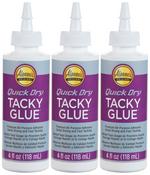 Aleene's Quick Dry Tacky Glue 4oz 3/Pkg
