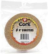 Hygloss Cork Coasters 4" Round 6/Pkg