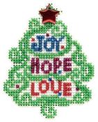 Joy, Hope, Love - Mill Hill Counted Cross Stitch Kit 2.5"X3.25"
