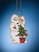 Trimming Snowman (14 Count) - Mill Hill Counted Cross Stitch Ornament Kit 2.5"X3.5"
