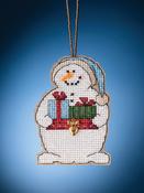 Giving Snowman (14 Count) - Mill Hill Counted Cross Stitch Ornament Kit 2.5"X3.5"