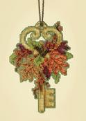 Autumn Key (14 Count) - Mill Hill Counted Cross Stitch Ornament Kit 3"X5"