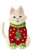 Cats In Ugly Sweaters - Bucilla Felt Ornaments Applique Kit Set Of 6