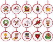 Classic Christmas Ornaments (14 Count) - Bucilla Counted Cross Stitch Kit 2.75" Round 30/Pkg