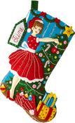 Vintage Christmas - Bucilla Felt Stocking Applique Kit 18" Long