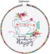 Sew Happy - Dimensions Embroidery Kit 6" Round