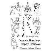 Victorian Ice Skaters - Hero Arts Clear Stamps 4"X6"