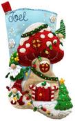 Gnome For Christmas - Bucilla Felt Stocking Applique Kit 18" Long