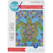 Colorful Turtle - Pencil Works Color By Number Kit 9"X12"