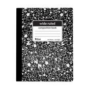 100 Sheets, Black Marble - C-Line Composition Book Wide Ruled