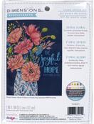 Joyful Floral (14 Count) - Dimensions Counted Cross Stitch Kit 5"X7"
