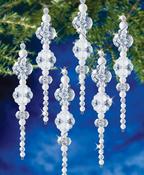 Ice & Pearl Iceicle Makes 6 - The Beadery Holiday Beaded Ornament Kit