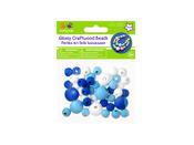 Blue Medley - Multicrafts Gloss Wood Beads 42/Pkg