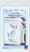 Lilacs - Jack Dempsey Stamped Pillowcases W/White Lace Edge 2/Pkg
