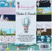 Chickoo & Friends - Dress My Craft Singel-Sided Paper Pad 6"X6" 24/Pkg