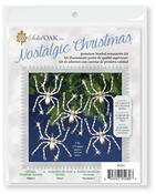 Golden Christmas Spiders Makes 5 - Solid Oak Nostalgic Christmas Beaded Cyrstal Ornament Kit