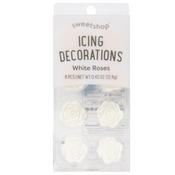 White Roses, 8 Pieces - Sweetshop Icing Decoration