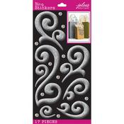 Silver Puffy Flourish Bling - Jolee's Boutique Themed Stickers