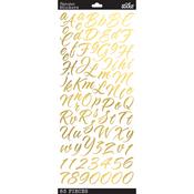Brush Stroke Gold Script - Sticko Alphabet Stickers