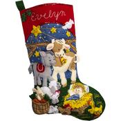 Christmas Nativity - Bucilla Felt Stocking Applique Kit 18" Long