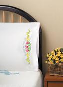 Tulip Time - Tobin Stamped For Embroidery Pillowcase Pair 20"X30"
