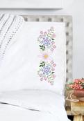 Star Flower - Tobin Stamped For Embroidery Pillowcase Pair 20"X30"