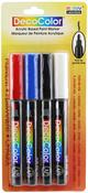 Blue, Red, Black And White - DecoColor Fine Tip Paint Marker Set 4/Pkg