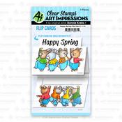 Happy Spring - Art Impressions Flip Card Clear Stamp