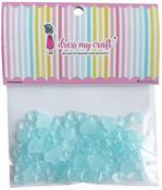 Pastel Blue Heart - Assorted Sizes - Dress My Craft Water Droplet Embellishments 8g