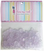 Pastel Lilac Heart - Assorted Sizes - Dress My Craft Water Droplet Embellishments 8g